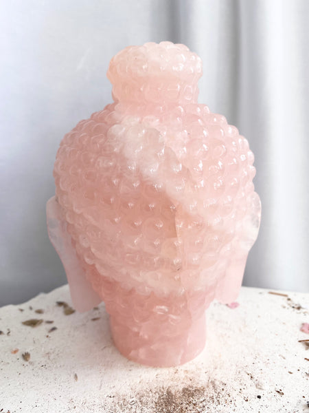 Rose Quartz Buddha Head #7