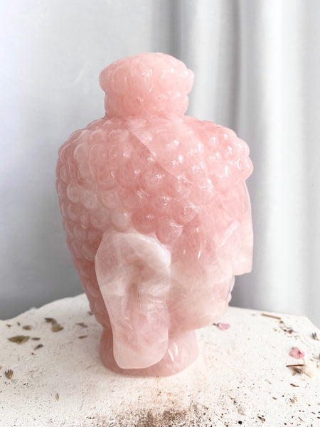 Rose Quartz Buddha Head #8