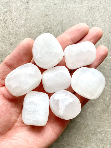 White Calcite Tumbled