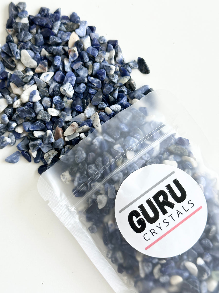 250g Sodalite Chips Bag GURU CRYSTALS