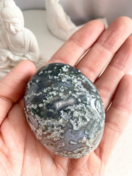 Moss Agate Palm Stone #8
