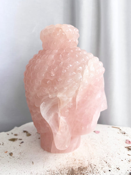 Rose Quartz Buddha Head #7