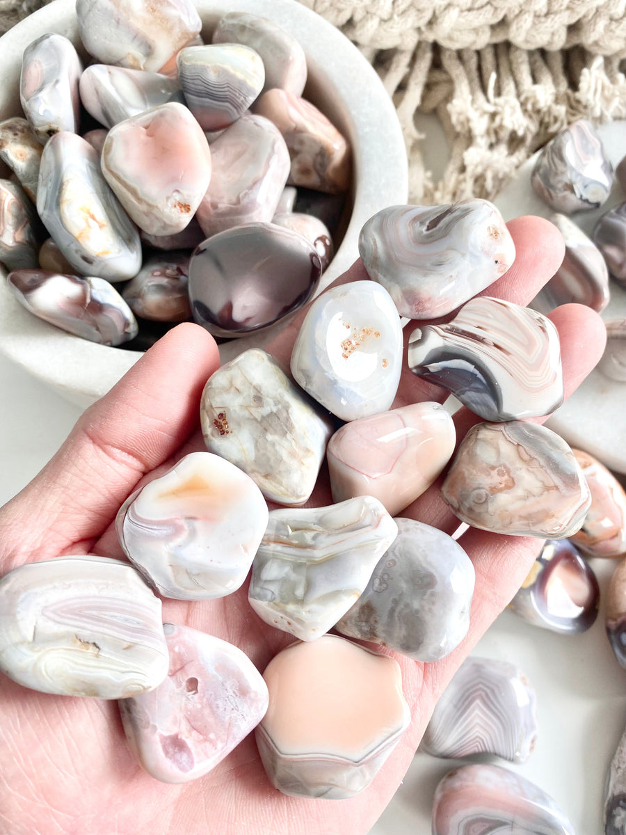 Pink Botswana Agate Tumbled GURU CRYSTALS