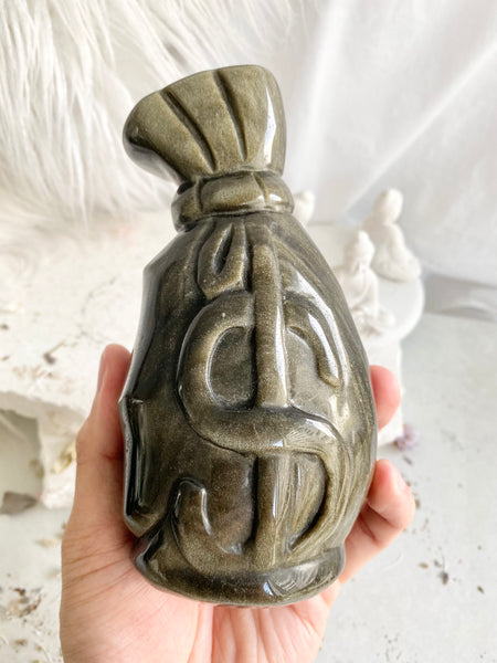 Golden Sheen Obsidian Pouch #4