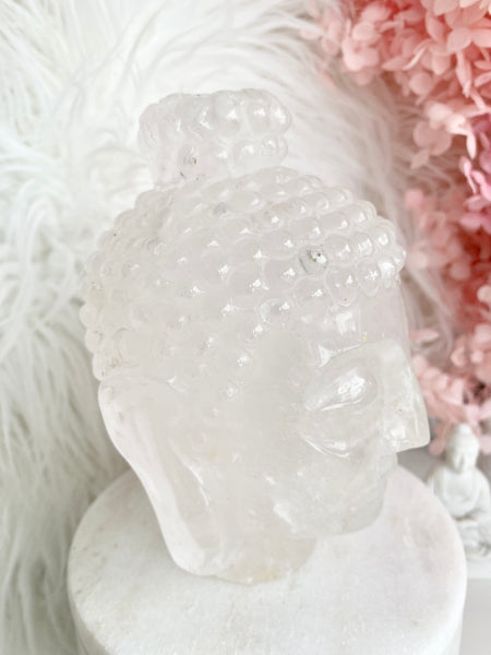 Clear Quartz Buddha Head