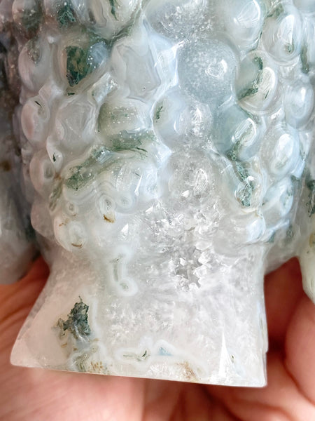 Moss Agate Buddha Head #1