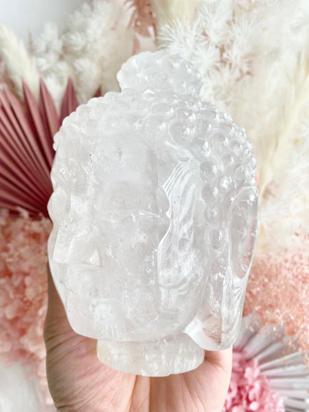 Clear Quartz Buddha Head