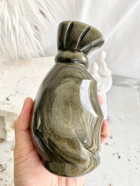 Golden Sheen Obsidian Pouch #4