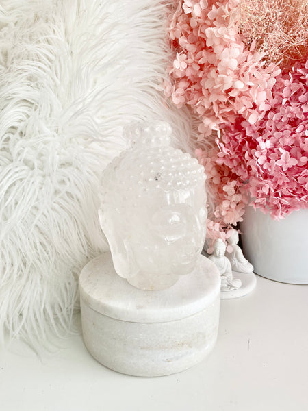 Clear Quartz Buddha Head