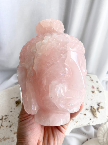 Rose Quartz Buddha Head #7
