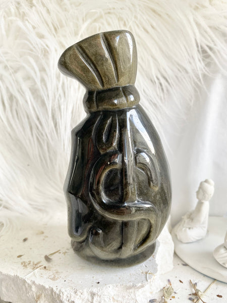 Golden Sheen Obsidian Pouch #4