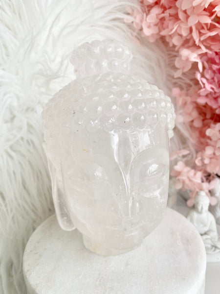 Clear Quartz Buddha Head
