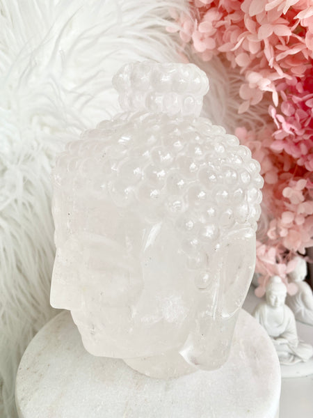 Clear Quartz Buddha Head