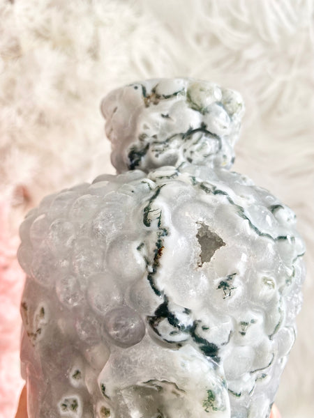 Moss Agate Buddha Head #14