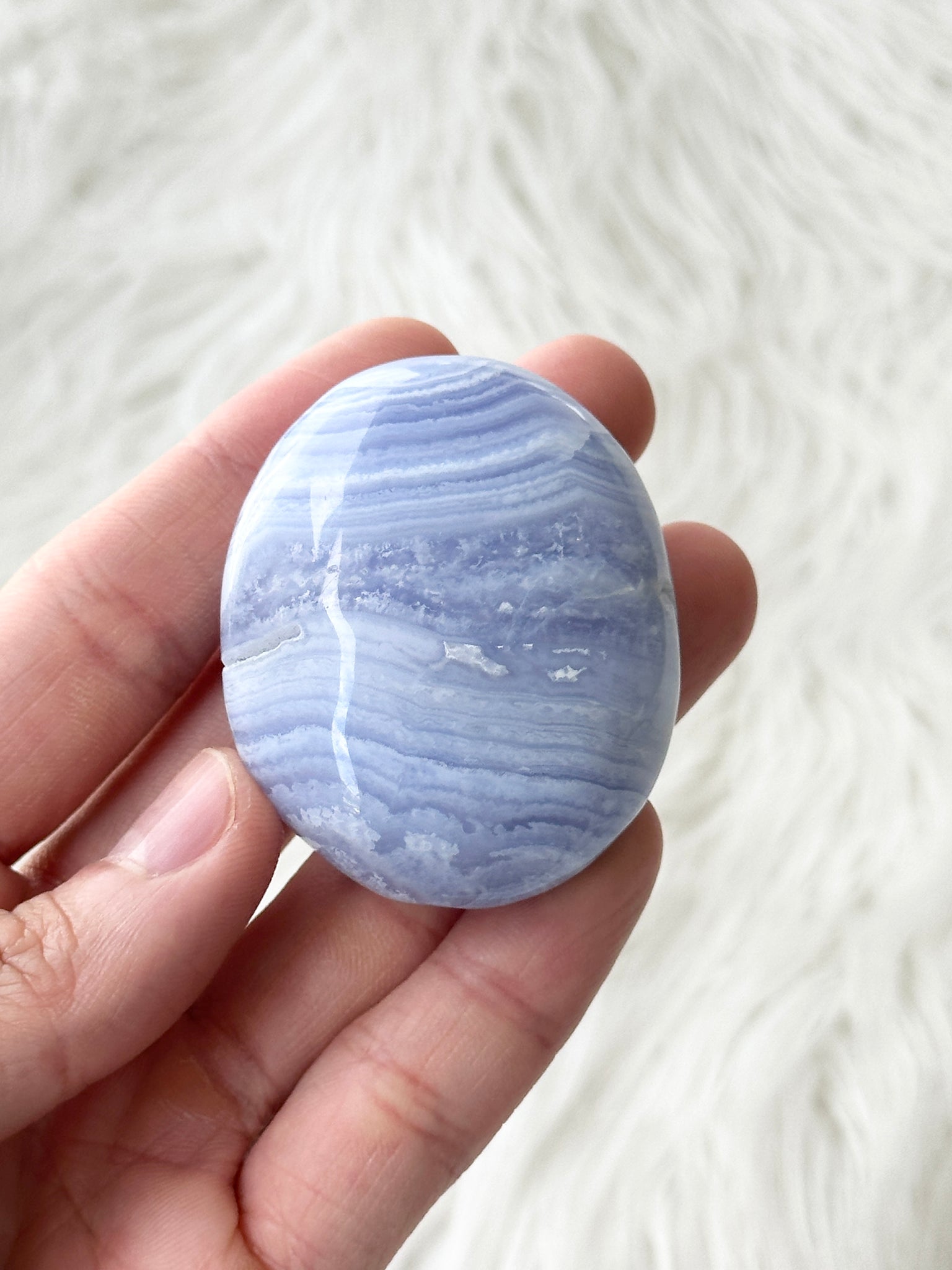 Blue Lace Agate Palm #1