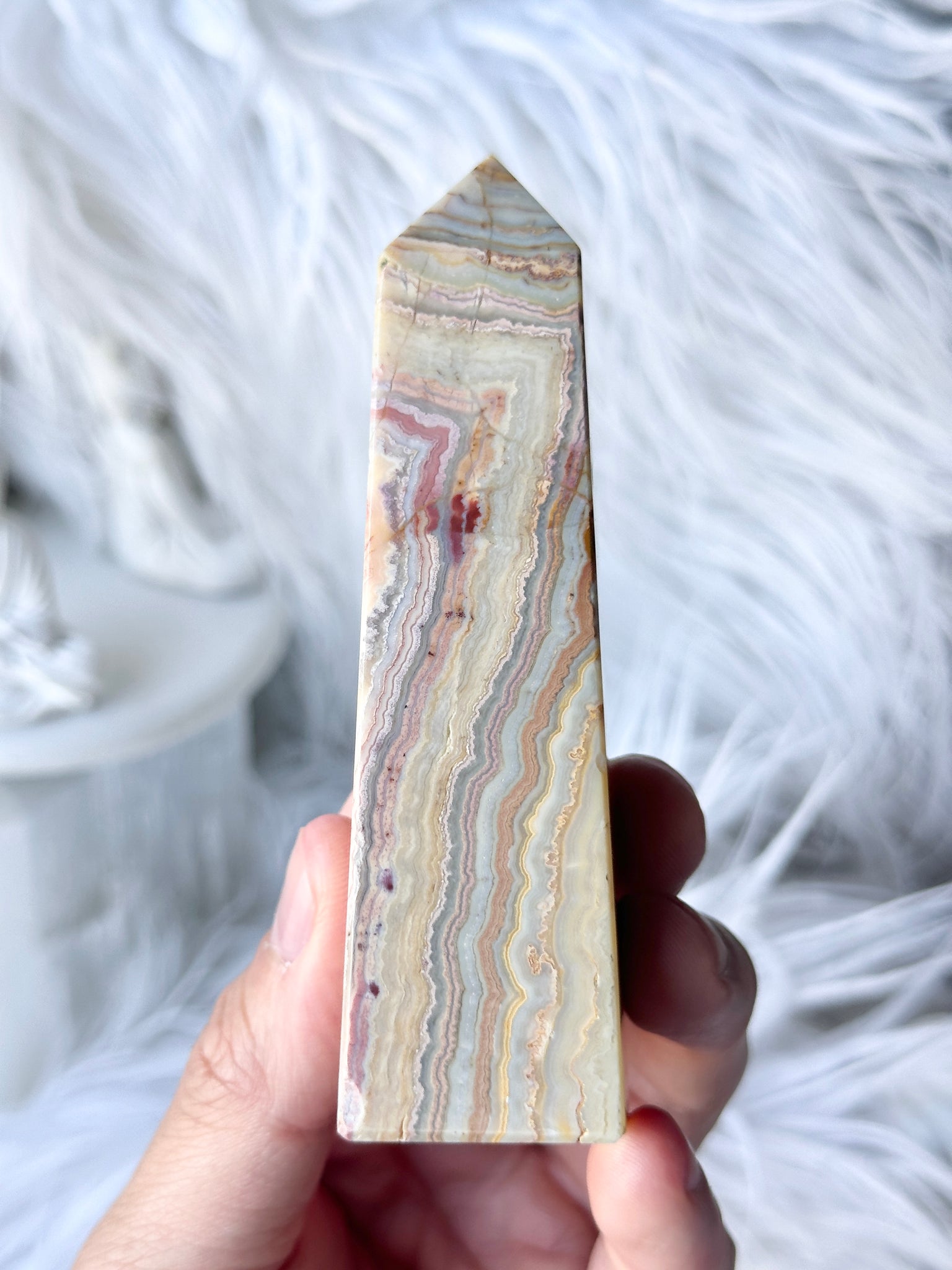 Indonesian Crazy Lace Agate Obelisk #4