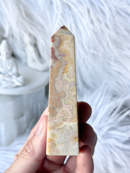 Indonesian Crazy Lace Agate Obelisk #8