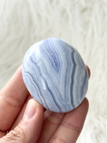 Blue Lace Agate Palm #3