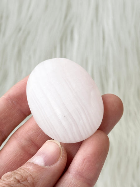 Pink Calcite palm stone