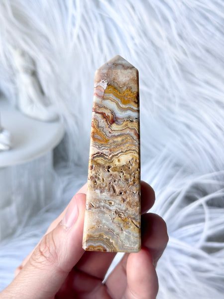 Indonesian Crazy Lace Agate Obelisk #9