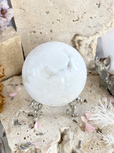 Snow Druzy Agate Sphere #1