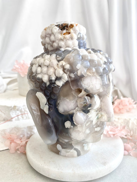 Flower Agate Buddha Head #3