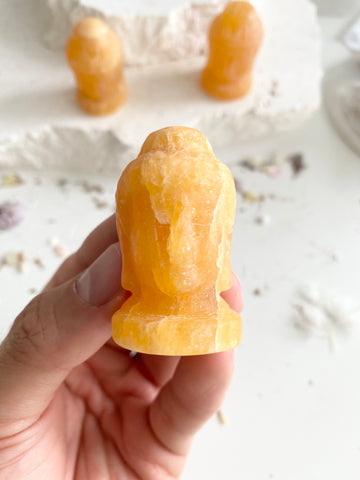 Orange Calcite Mini Buddha