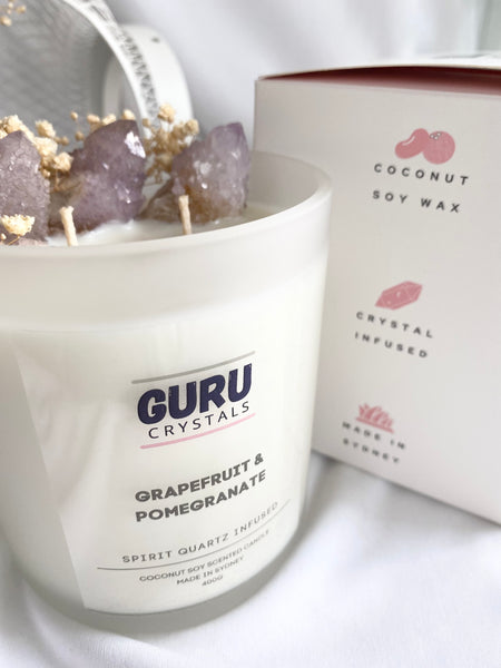 Pomegranate & Grapefruit - Spirit Quartz Infused Candle