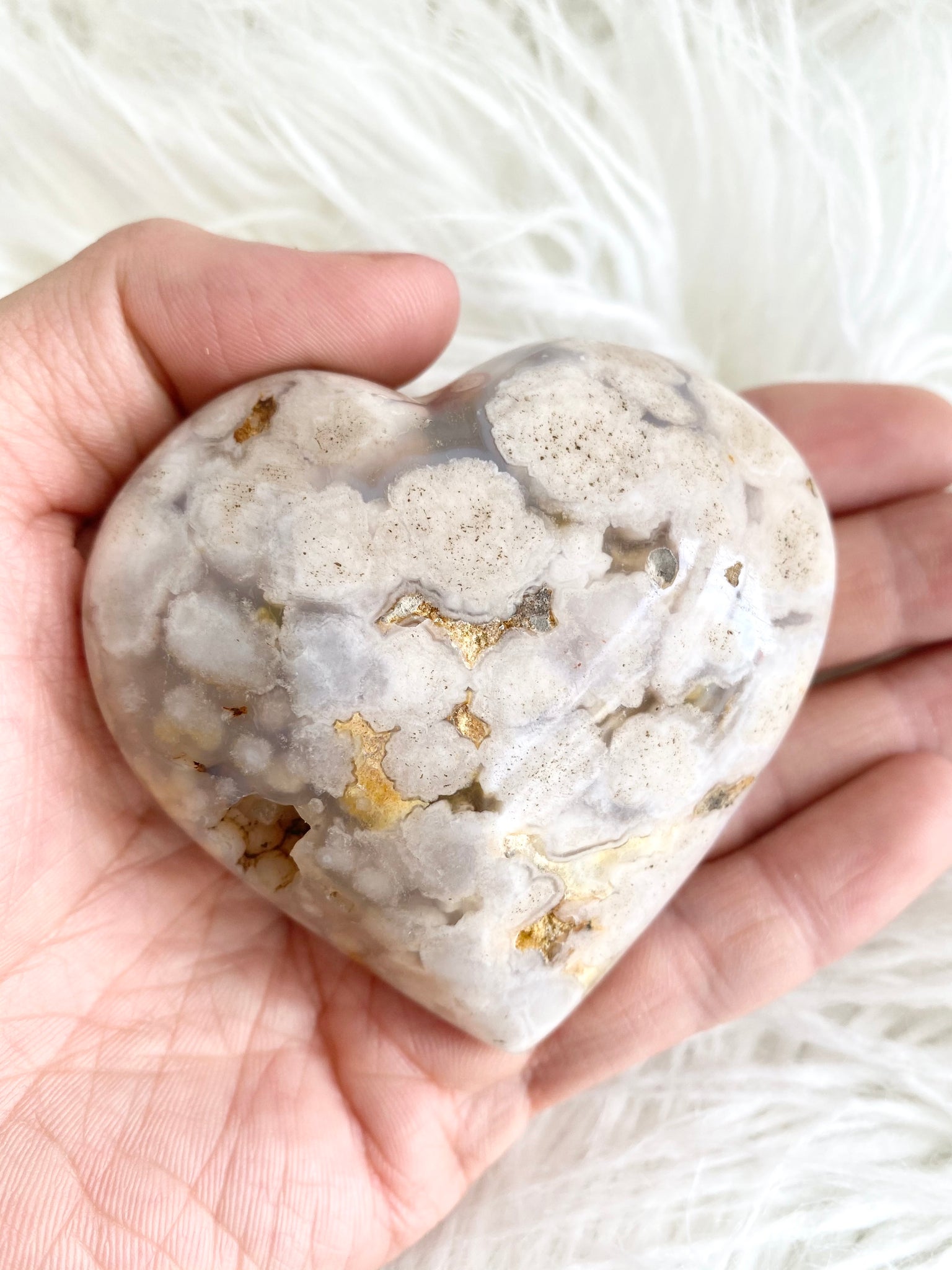 Flower Agate Heart #5