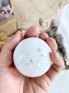 Snow Druzy Agate Sphere #3