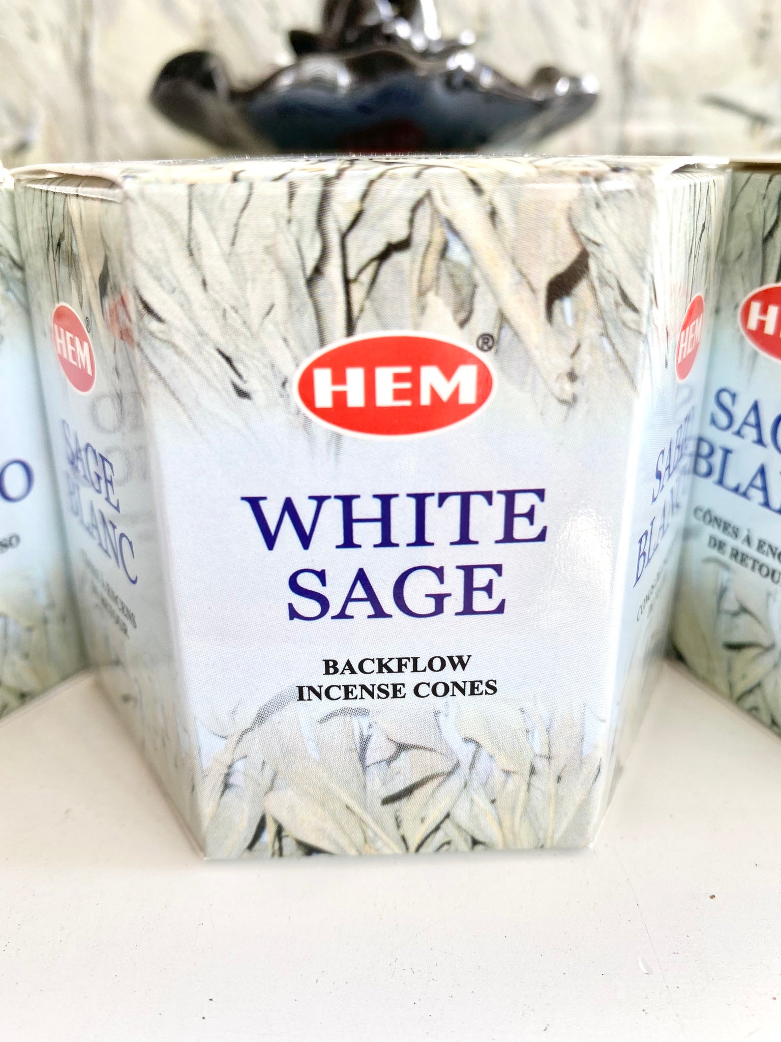 HEM BACKFLOW White Sage Incense Cones