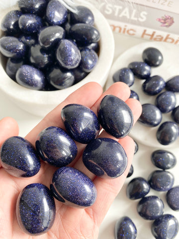 Blue Goldstone Tumbled