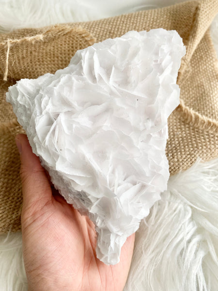 White Flake Calcite Cluster #10