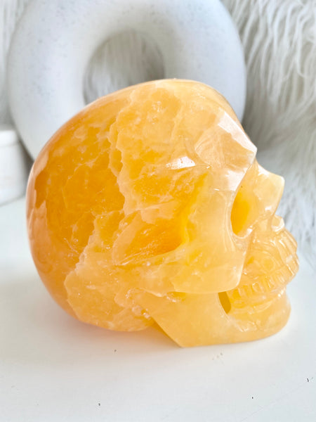Orange Calcite Skull #2