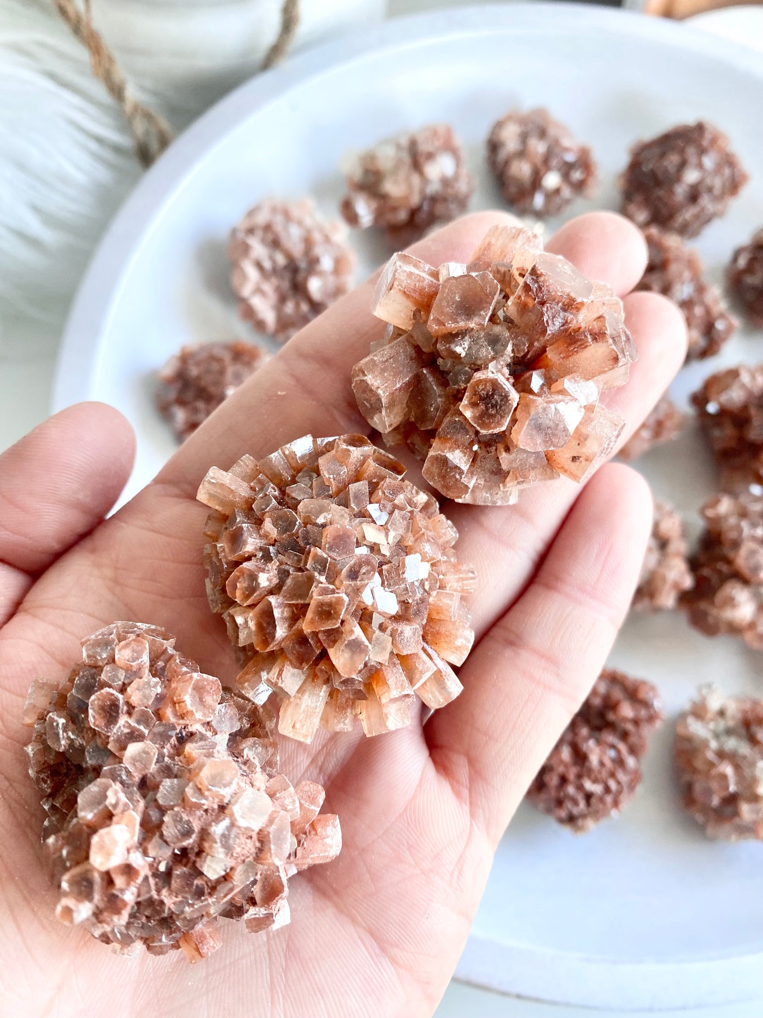 Red Aragonite Cluster