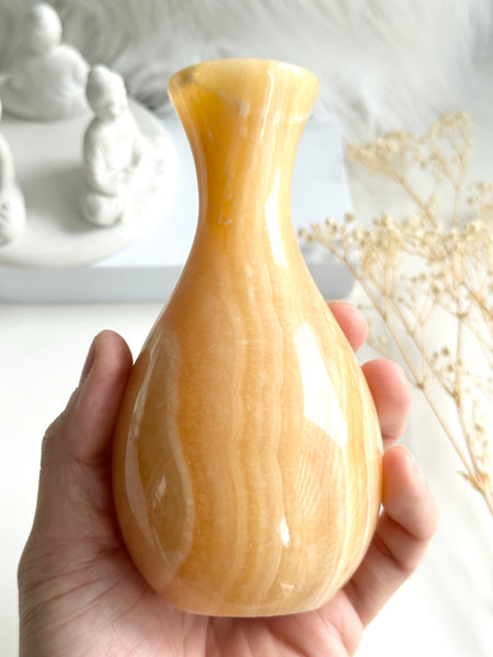 Orange Calcite Vase #7