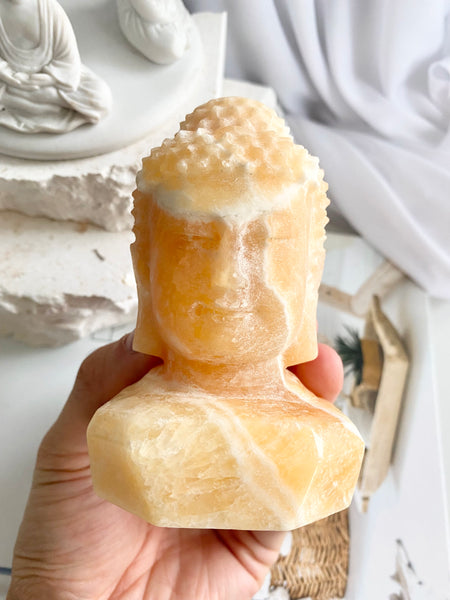 Orange Calcite Buddha Head #2