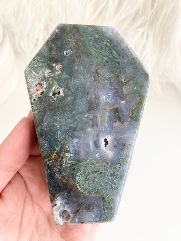 Moss Agate Coffin Bowl #2