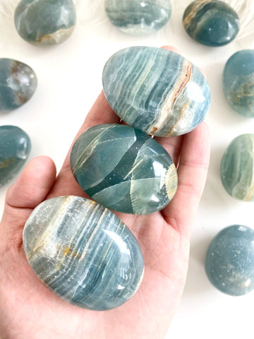 Lemurian Aquatine Calcite Palm
