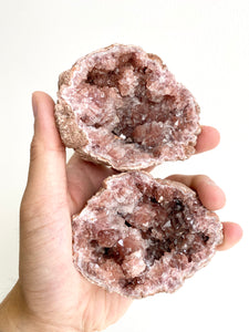 Pink Amethyst Geode PAIR Cluster XLarge #8
