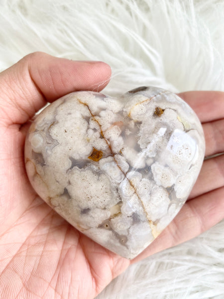 Flower Agate Heart #5