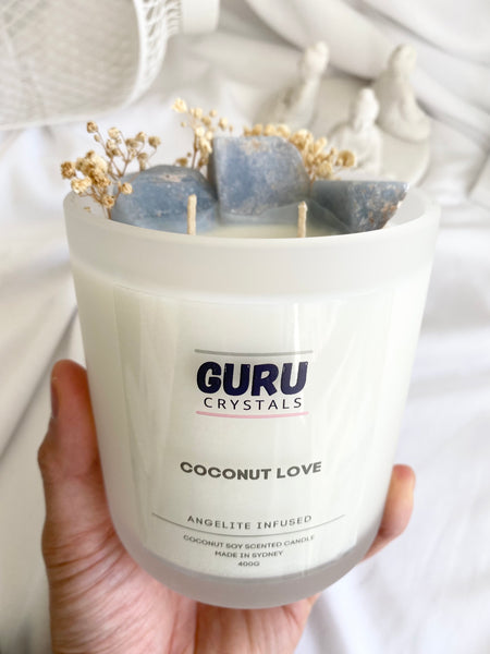 Coconut Love - Angelite Infused Candle