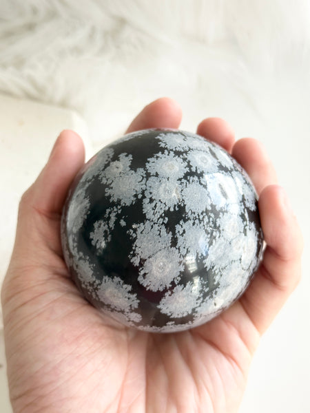 Snowflake Obsidian Sphere #3