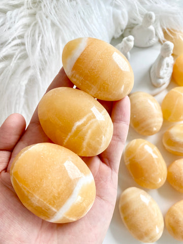 Orange Calcite Palm Stone