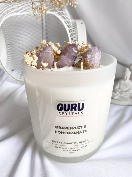 Pomegranate & Grapefruit - Spirit Quartz Infused Candle