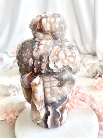 Flower Agate Buddha Head #5