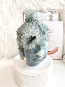 Moss Agate Buddha Head #9