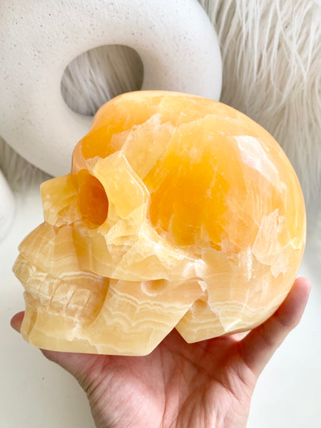 Orange Calcite Skull #1