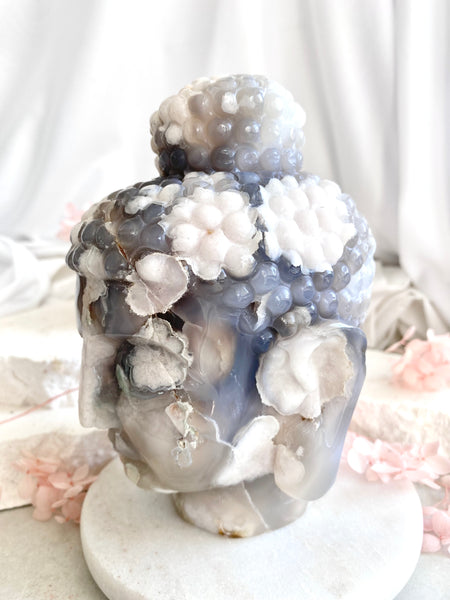 Flower Agate Buddha Head #3