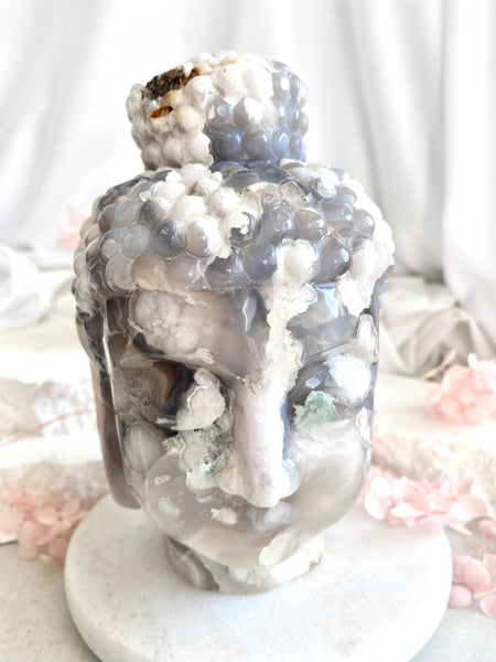 Flower Agate Buddha Head #3